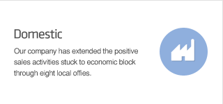 Domestic Our company has extended the positive sales activities stuck to economic block through eight local offies.